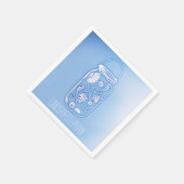 Mason Jar Blue Beach Trouwpapier Servetten (Hoek)