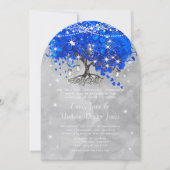 Mason Jar Blue Heart Leaf Tree Grey Waterverf Kaart (Voorkant)