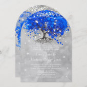 Mason Jar Blue Heart Leaf Tree Grey Waterverf Kaart (Voorkant / Achterkant)