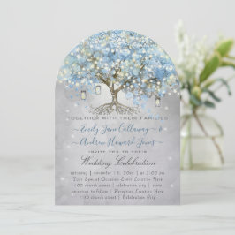 Mason Jar Blue Silver Heart Leaf Tree Fairight Lig Kaart