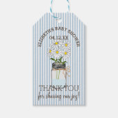 Mason Jar Blue Stripes Baby shower Dank je wel Cadeaulabel (Voorkant)