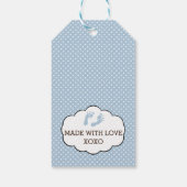 Mason Jar Blue Stripes Baby shower Dank je wel Cadeaulabel (Achterkant)