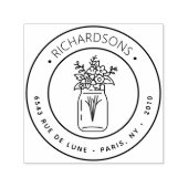 Mason Jar Bouquet Icon Retouradres Zelfinktende Stempel (Design)