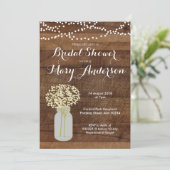 Mason Jar Bridal Shower-uitnodigingen Kaart (Staand voorkant)