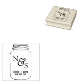 Mason Jar Bruiloft Monogram Rubberstempel (Gestempeld)