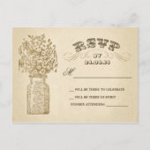 Mason Jar bruiloft RSVP briefkaarten (Voorkant)