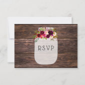 Mason jar burgundy bruiloft RSVP + keuze van de pa (Achterkant)