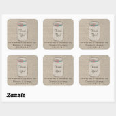 Mason Jar Burlap Rustieke Bruiloft Sticker (Vel)