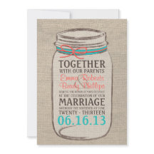 Mason Jar Burlap rustieke bruiloft uitnodiging