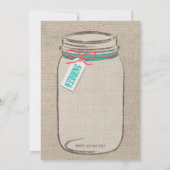 Mason Jar Burlap rustieke bruiloft uitnodiging (Achterkant)