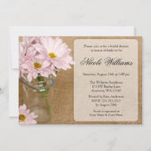 Mason Jar Burlap Soft Paarse Daisies Vrijgezellenf Kaart (Voorkant)