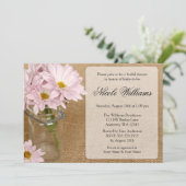 Mason Jar Burlap Soft Paarse Daisies Vrijgezellenf Kaart (Staand voorkant)