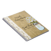 Mason Jar Burlap White Baby shower Guest Book Notitieboek (Rechterzijde)