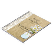 Mason Jar Burlap White Baby shower Guest Book Notitieboek (Linkerzijde)