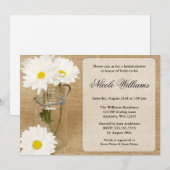 Mason Jar Burlap White Daisies Vrijgezellenfeest Kaart (Voorkant / Achterkant)