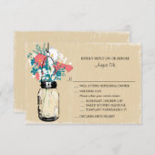  Mason Jar Calla Lily Wildflowers RSVP (Voorkant / Achterkant)