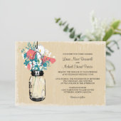  Mason Jar Calla Lily Wildflowers WeddinG Kaart (Staand voorkant)