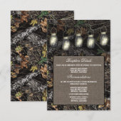 Mason Jar Camo Trouwreceptie Enclosure Kaarten (Voorkant / Achterkant)