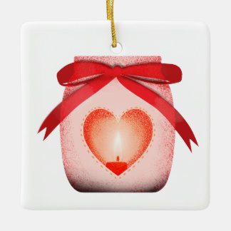 Mason jar candle keramisch ornament