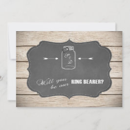 Mason Jar Chalboard Wil je onze ringendrager zijn? Kaart