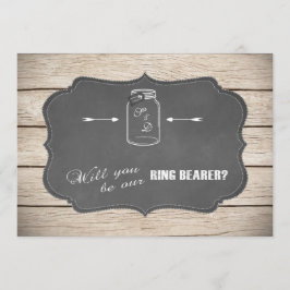 Mason Jar Chalboard Wil je onze ringendrager zijn? Kaart