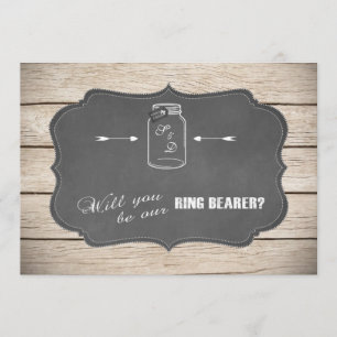 Mason Jar Chalboard Wil je onze ringendrager zijn? Kaart