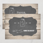 Mason Jar Chalboard zal je onze ringdrager zijn? Kaart (Voorkant / Achterkant)
