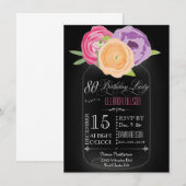 Mason Jar Chalkboard 80th Birthday Invitation Kaart (Voorkant / Achterkant)