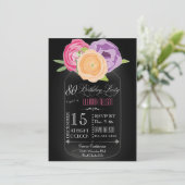 Mason Jar Chalkboard 80th Birthday Invitation Kaart (Staand voorkant)