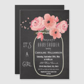 Mason Jar Chalkboard Baby shower Magnetische Uitnodiging (Voorkant / Achterkant)