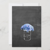 Mason Jar Chalkboard Blue Hydrangeas Vrijgezellenf Kaart (Achterkant)