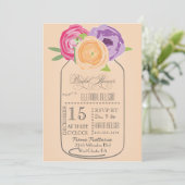 Mason Jar Chalkboard Bridal Shower Invitation Kaart (Staand voorkant)
