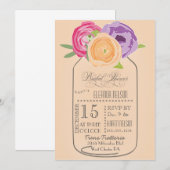 Mason Jar Chalkboard Bridal Shower Invitation Kaart (Voorkant / Achterkant)