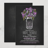 Mason Jar Chalkboard Bruids Douche Uitnodiging (Voorkant / Achterkant)