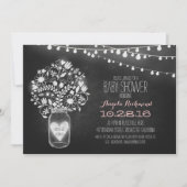 Mason Jar Chalkboard & Lights Baby shower Uitnodig Kaart (Voorkant)