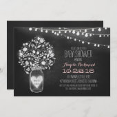 Mason Jar Chalkboard & Lights Baby shower Uitnodig Kaart (Voorkant / Achterkant)