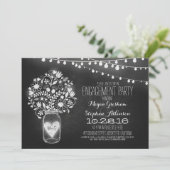 Mason Jar Chalkboard & Lights verlovingsfeest Kaart (Staand voorkant)