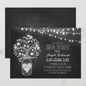 Mason Jar Chalkboard & Lights vrijgezellenfeest Kaart (Voorkant / Achterkant)