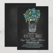 mason jar chalkboard repetitief diner uitnodiging (Voorkant / Achterkant)