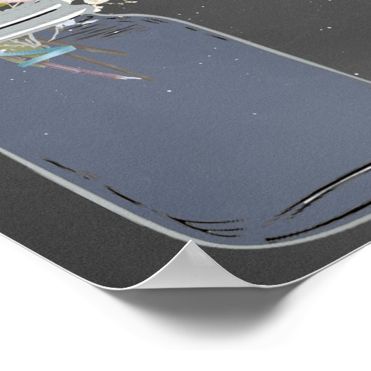 Mason Jar Chalkboard, Rozen roze, Aangepast Poster (Hoek)