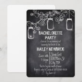 Mason Jar Chalkboard Rustic Bachelorette Party Kaart (Voorkant / Achterkant)