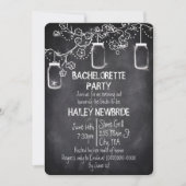 Mason Jar Chalkboard Rustic Bachelorette Party Kaart (Voorkant)