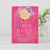 Mason Jar Chalkboard Sip and See Kaart (Staand voorkant)