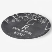 Mason Jar Chalkboard String Lights Rustic Wedding Papieren Bordje (Gekanteld)