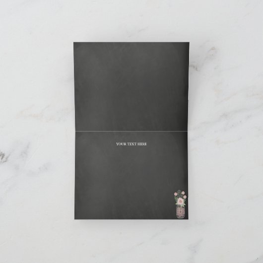 Mason Jar & Chalkboard Vrijgezellenfeest Bedankt (Binnen)