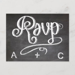 Mason Jar Chalkboard Wedding RSVP Reactie Uitnodiging Briefkaart