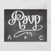 Mason Jar Chalkboard Wedding RSVP Reactie Uitnodiging Briefkaart (Voorkant)