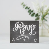 Mason Jar Chalkboard Wedding RSVP Reactie Uitnodiging Briefkaart (Staand voorkant)