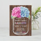 Mason jar country chic geslacht onthullen roze of  kaart (Staand voorkant)