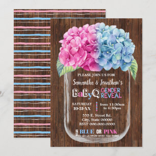 Mason jar country chic geslacht onthullen roze of  kaart